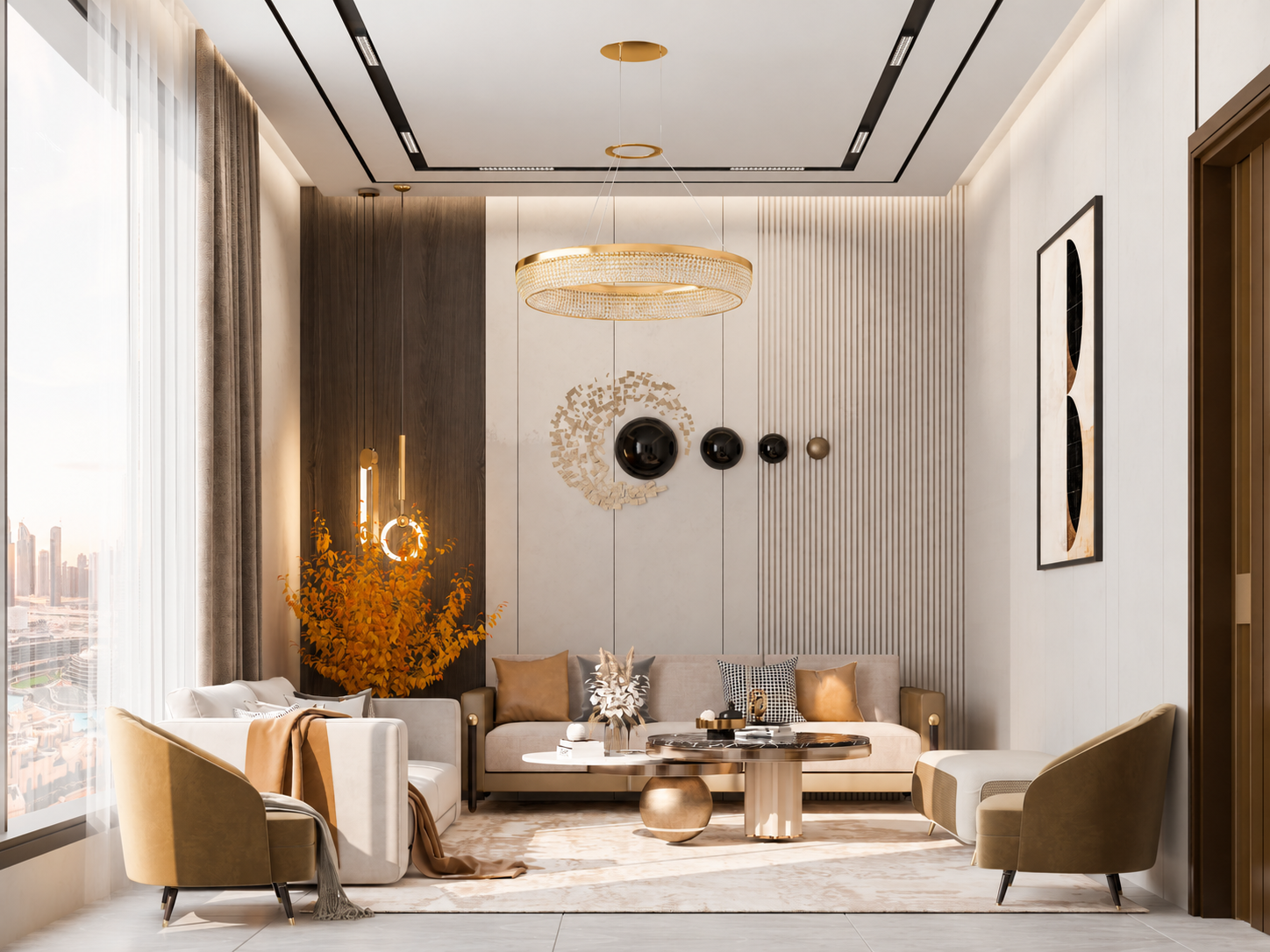 Gold accent lounge visualization