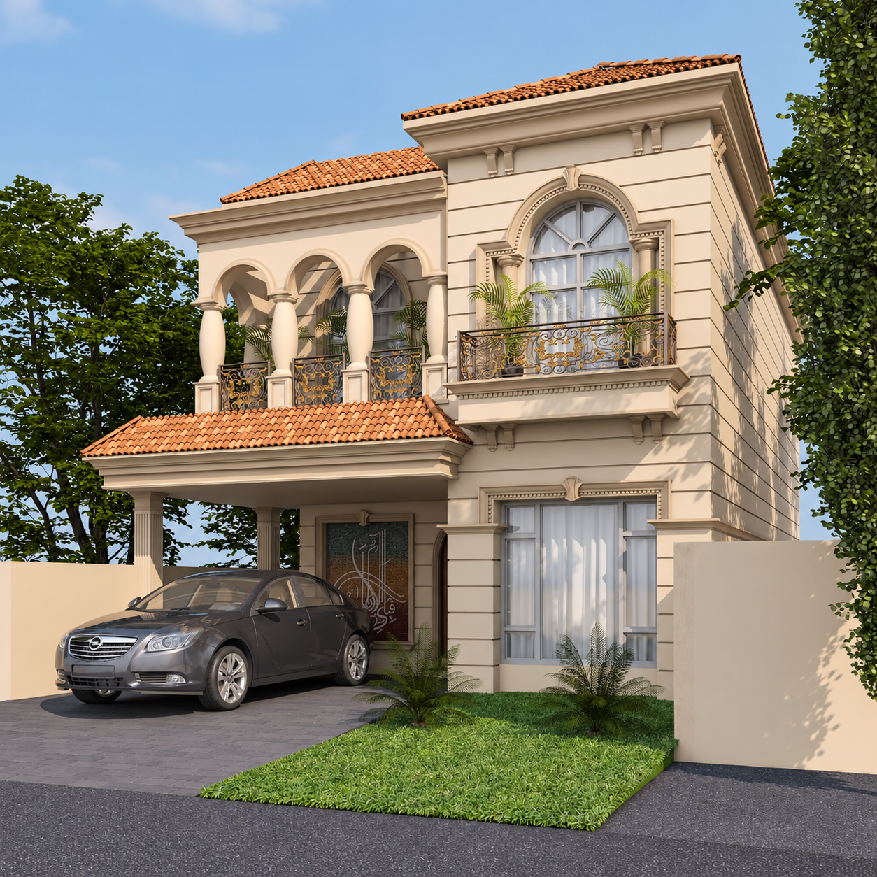 Mediterranean arched villa visualization